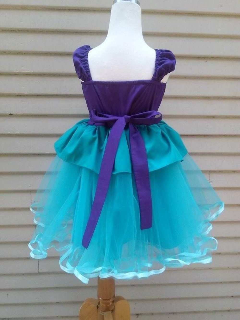 Ariel Mermaid Princess Halloween Costume Tutu Dress Girls 2T 3T Handmade - Picture 4 of 6